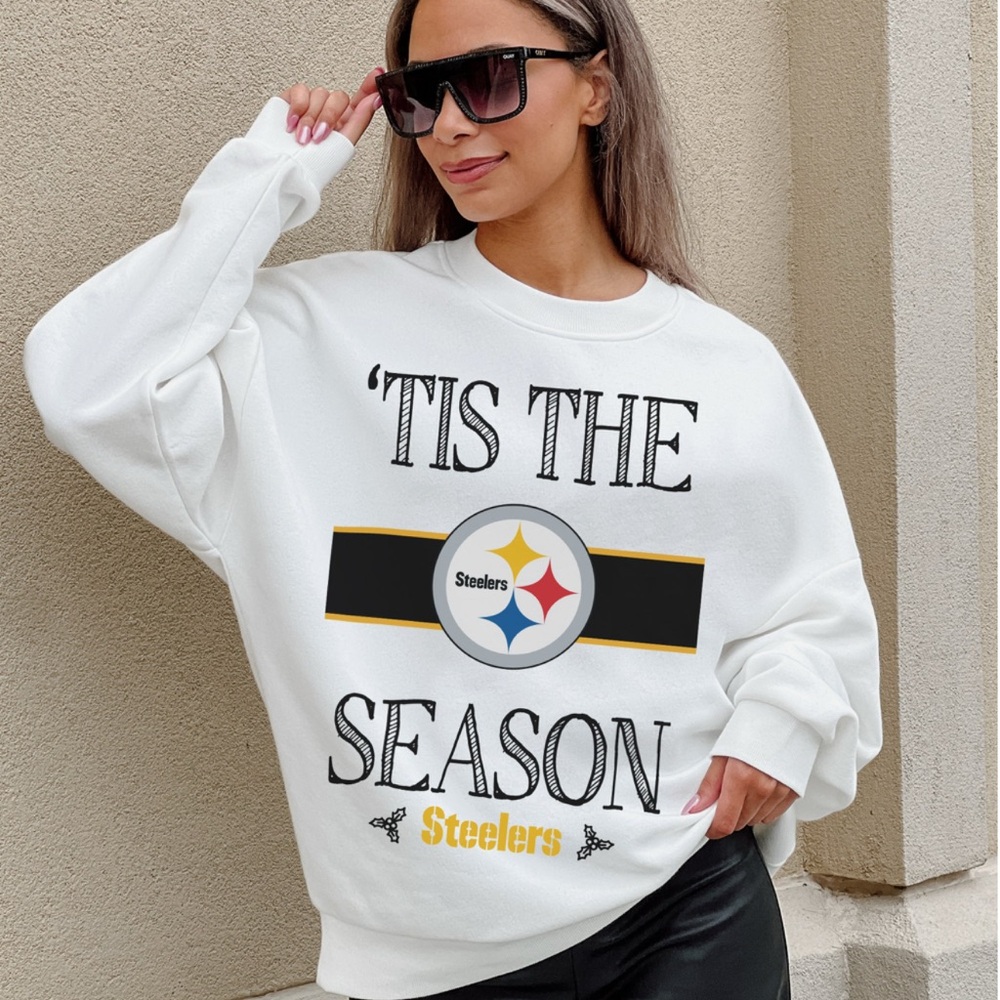 White Oversized Sweatshirt with Black Print